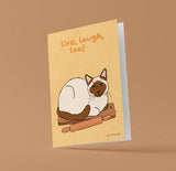 Live laugh loaf Grußkarte - Miau & More