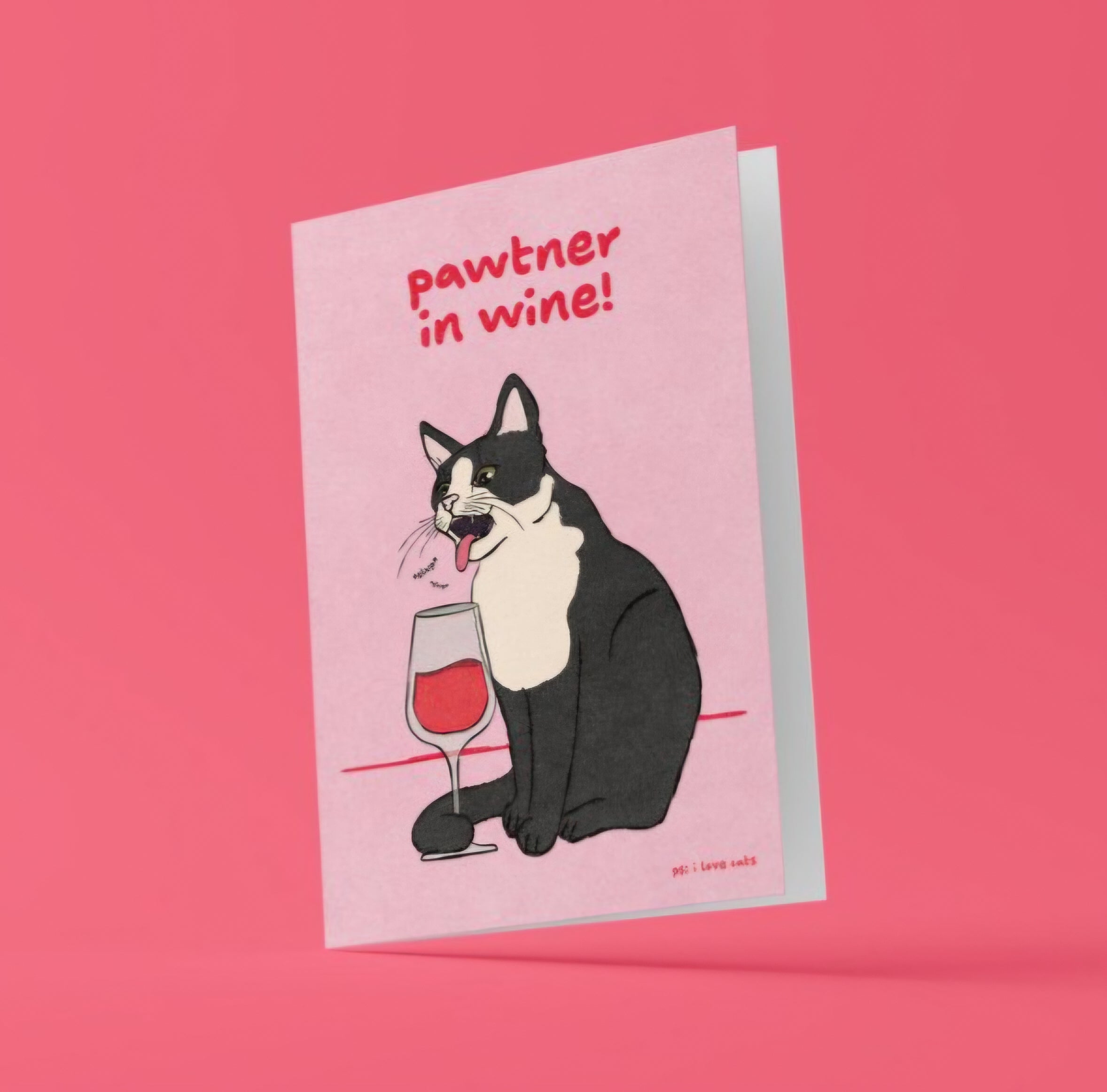 Pawtner in wine Grußkarte - Miau & More