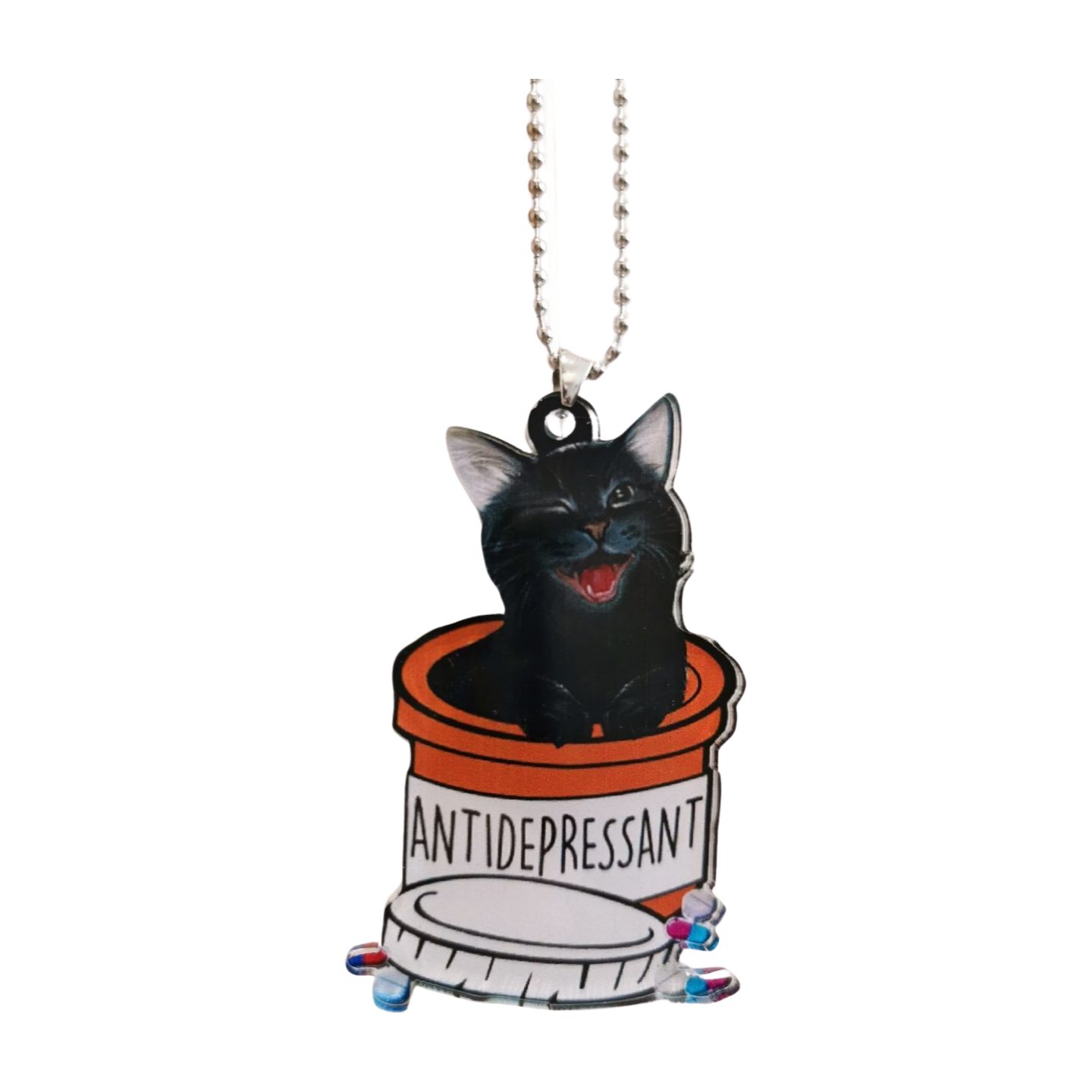 Antidepressant Cat – Acryl Anhänger - Miau & More