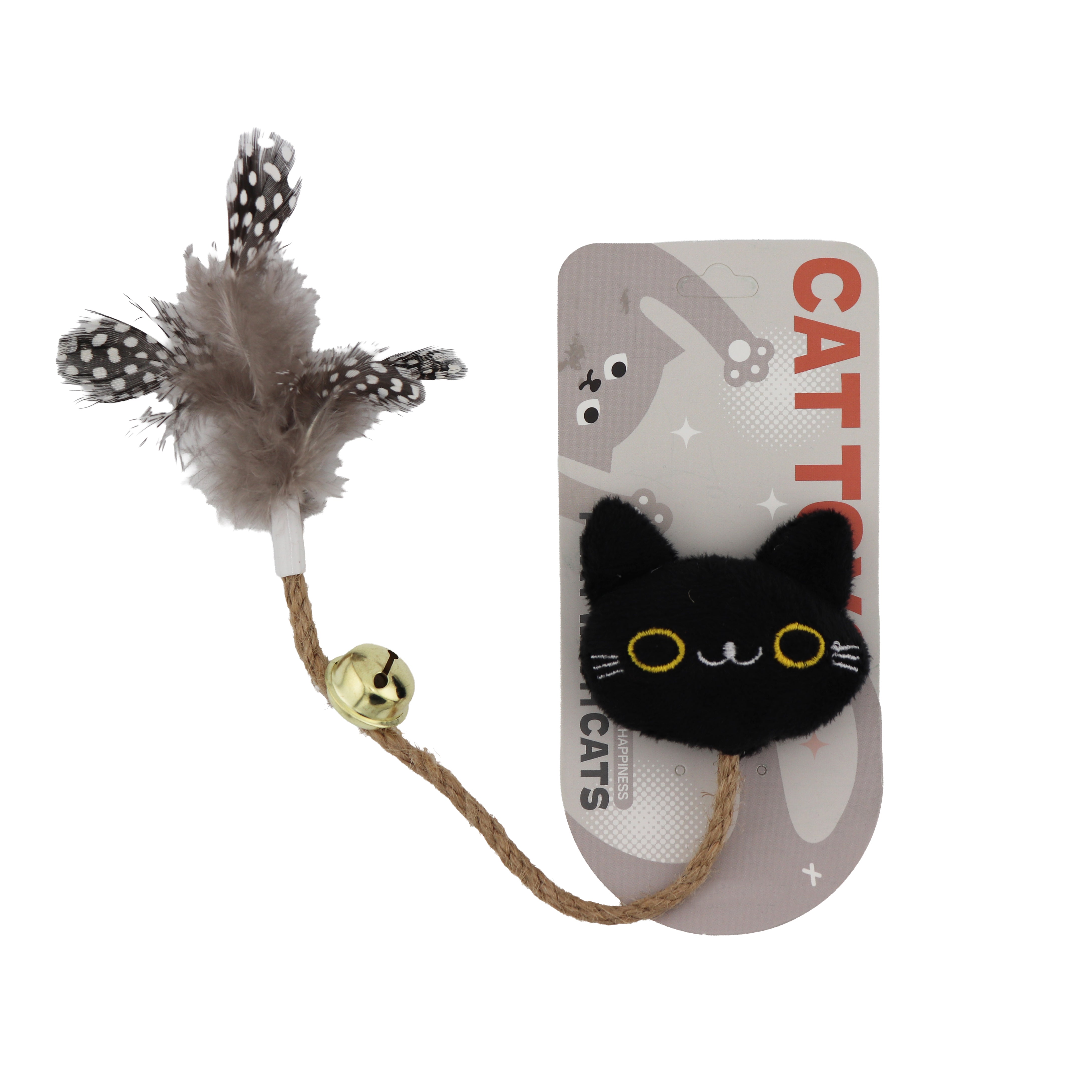 Katze Federspielzeug mit Katzenminze (schwarz) - Miau & More