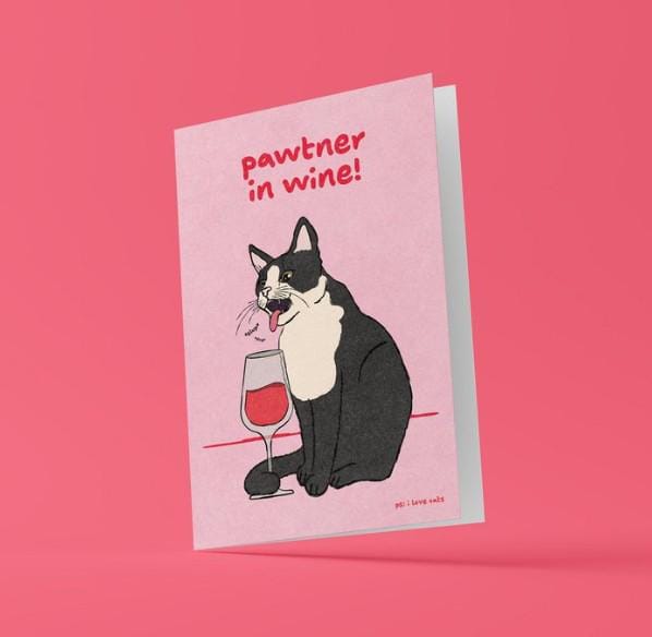 Pawtner in wine Grußkarte - Miau & More
