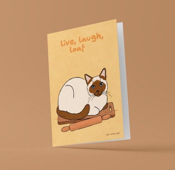 Live laugh loaf Grußkarte - Miau & More