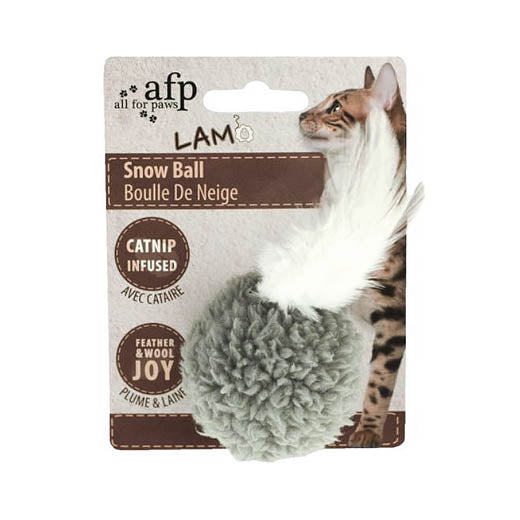 AFP Ball in Lammfelloptik Grau mit Katzenminze - Miau & More