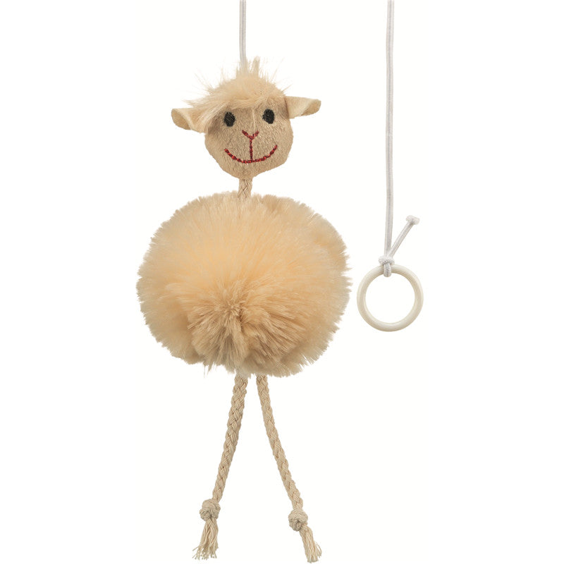 TRIXIE Plüschschaf am Gummiband mit Katzenminze - Miau & More