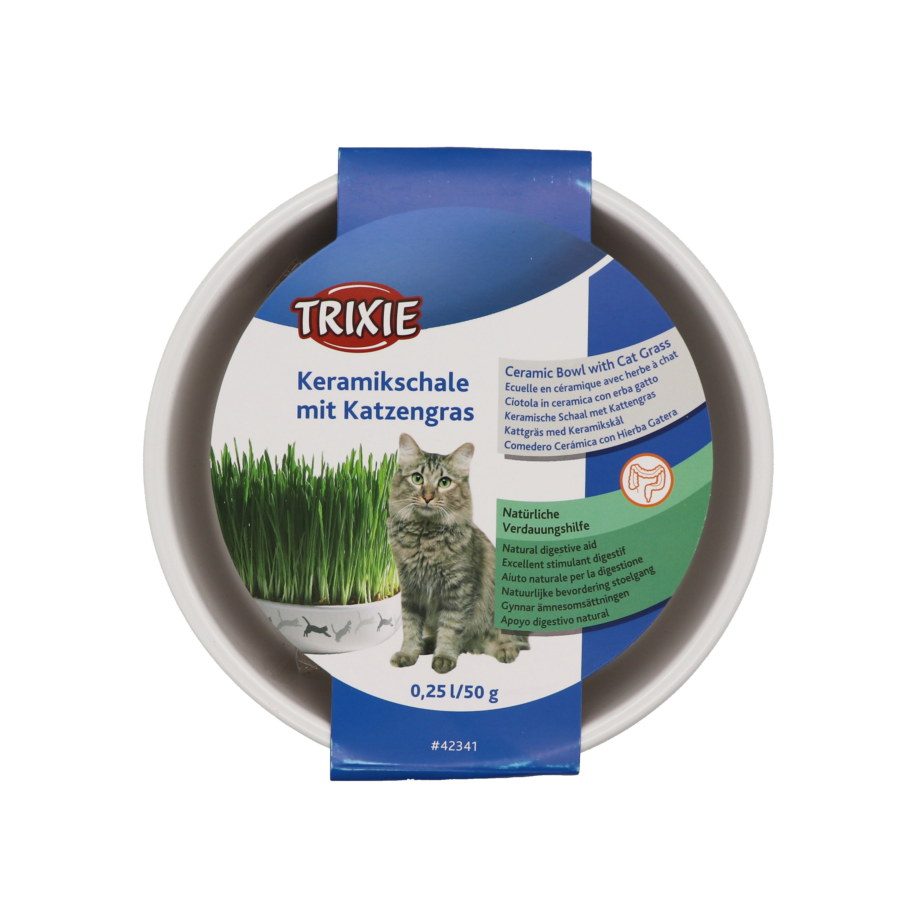 TRIXIE Keramikschale für Katzengras - Miau & More
