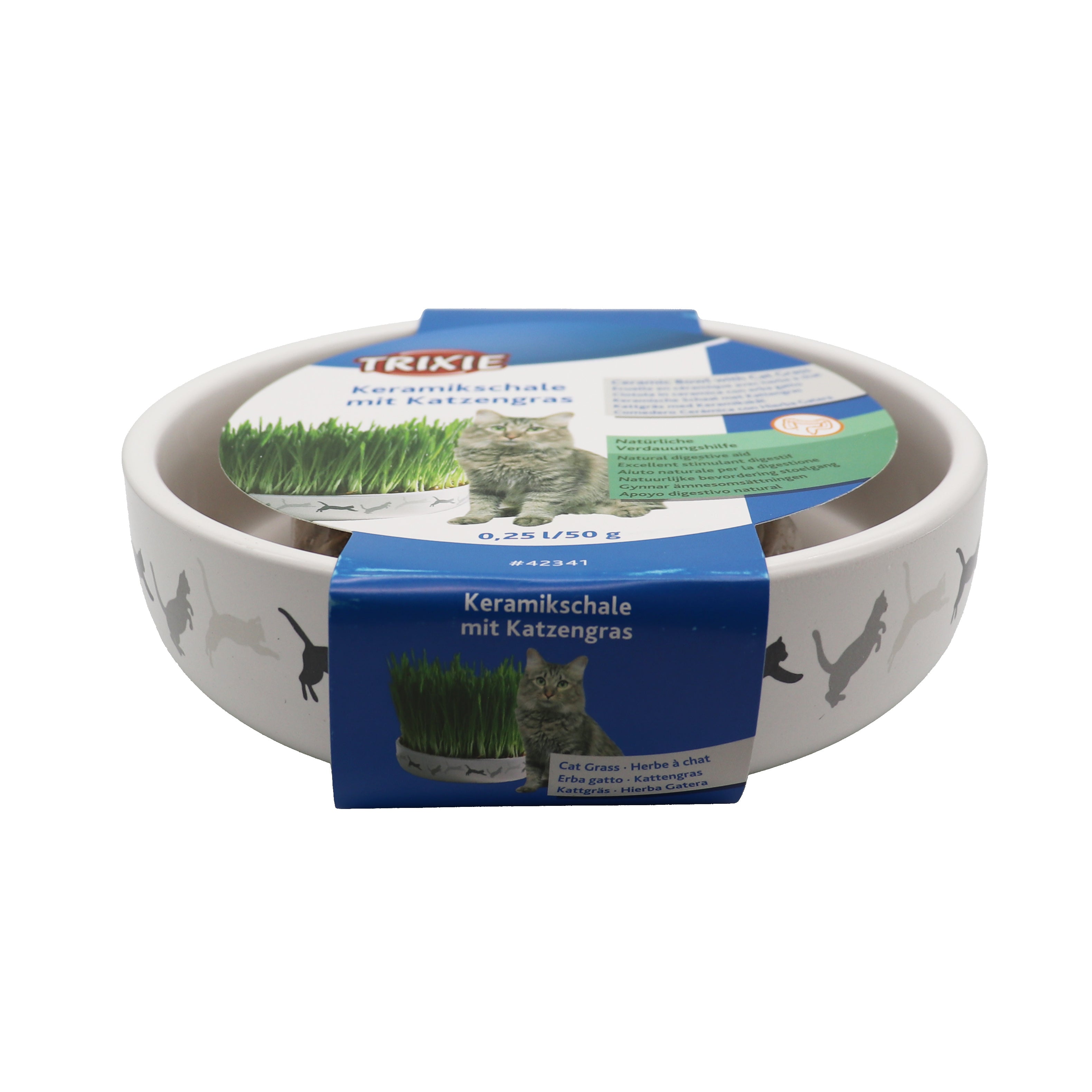 TRIXIE Keramikschale für Katzengras - Miau & More